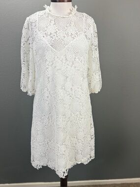 NWT Johnny Was Jade Lorrie Mini Dress Antique White $310 Rush Week